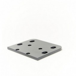 Platine de fixation aluminium pour poteau intermédiaire situé à l'extrémité d'un mur - 150x122 mm