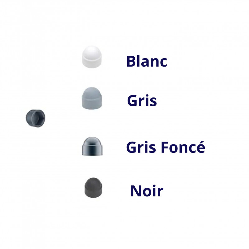 Cache-écrou/boulon capuchon pour vis/gond - Capuchon de protection hexagonale