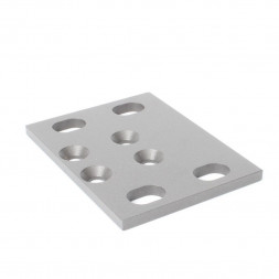 Gamme ECO - Platine de fixation aluminium pour poteau intermédiaire situé à l'extrémité d'un mur - 150x122 mm