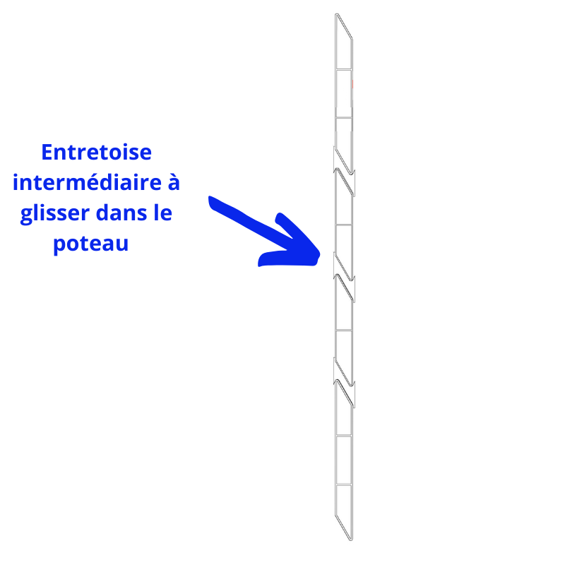 Plan de coupe panneau de clôture persienne droite Alukit